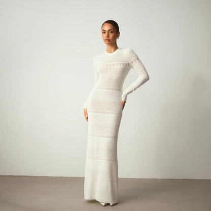 Women's Winter Maxi Dress with Long Sleeves