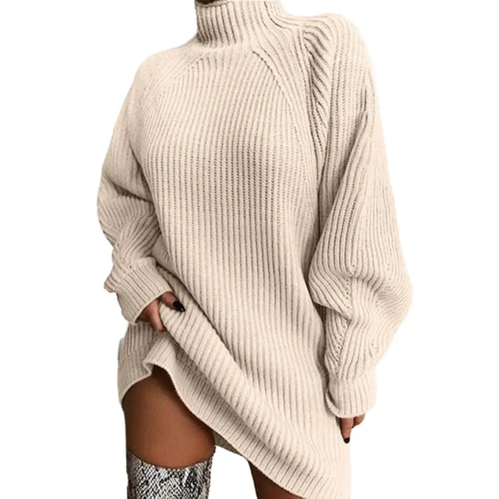 Women's Turtleneck Sweater Dress for Winter