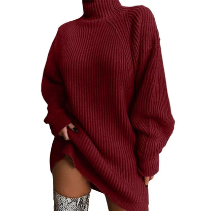 Women's Turtleneck Sweater Dress for Winter