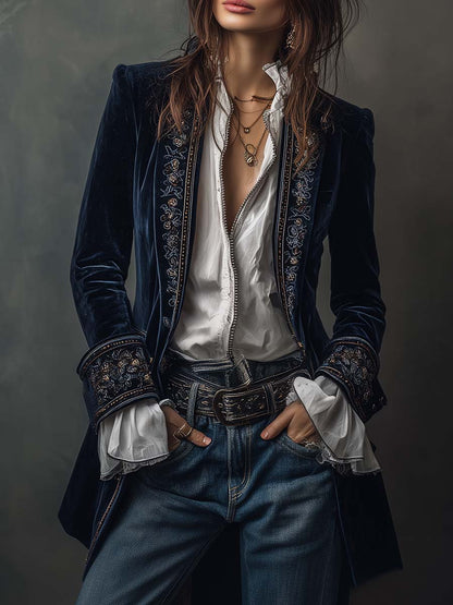 Mary | Navy Polyester  Jacket