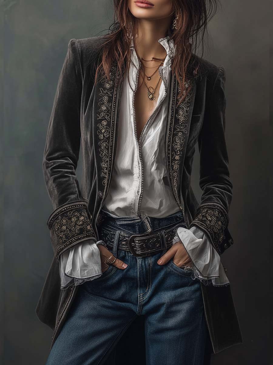 Mary | Navy Polyester  Jacket