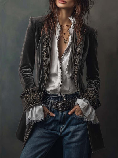 Mary | Navy Polyester  Jacket